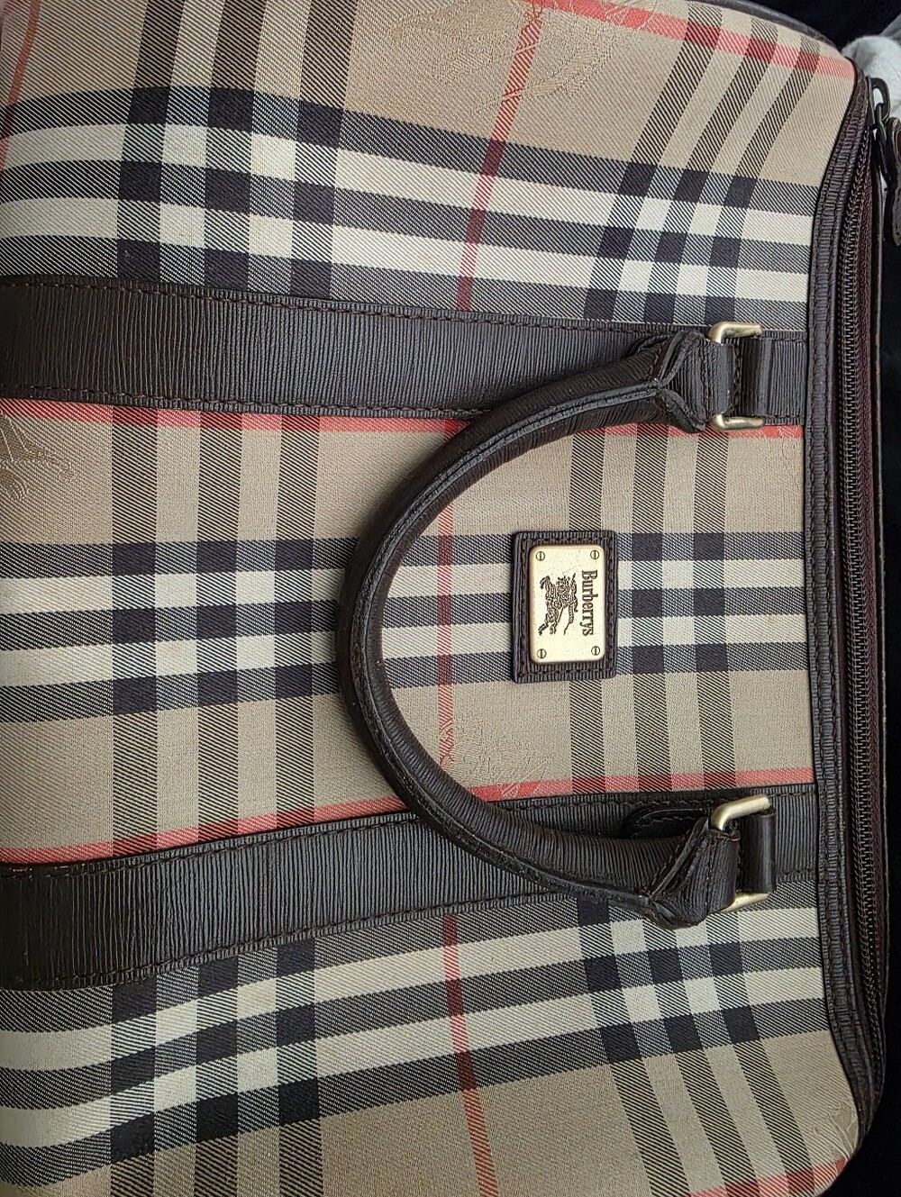 Burberry Tan and Black Checkered Bag - Picture 8 of 9